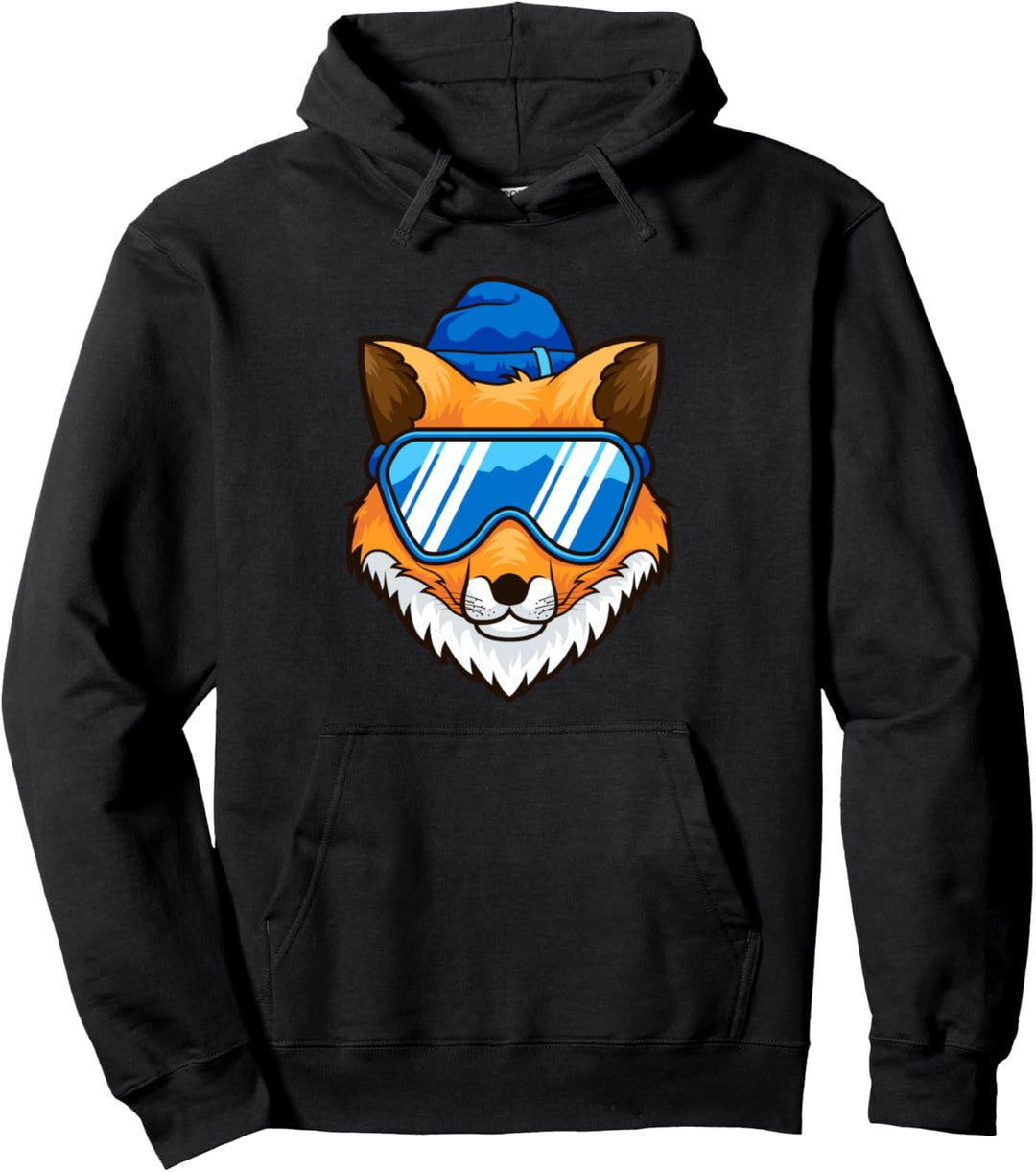 Fuchs Mit Skibrille Skifahrer Ski Snowboard Skipiste Skier Pullover Hoodie