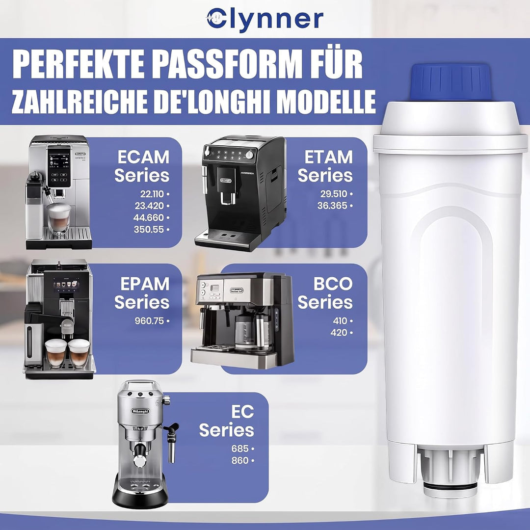 Wasserfilter kompatibel mit De'Longhi® DLSC002 – Zertifizierter Premium-Ersatzfilter für Magnifica®
