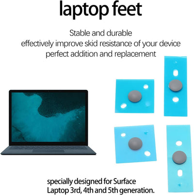 Laptop-Unterseite, Gummifüsse, rutschfeste, Runde Punkt-Laptop-Fusspolster, Ersatz für 3 4 5 (Silber