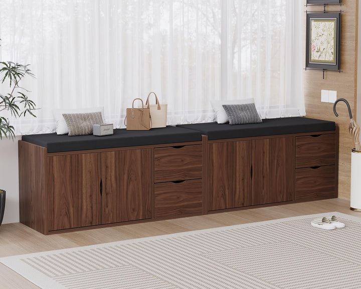 LVB Schubladen Schrank, Industrie-Schuh für Foyer Eingang Wohn-Schlafzimmer, Walnuss Eiche, 101 cm,