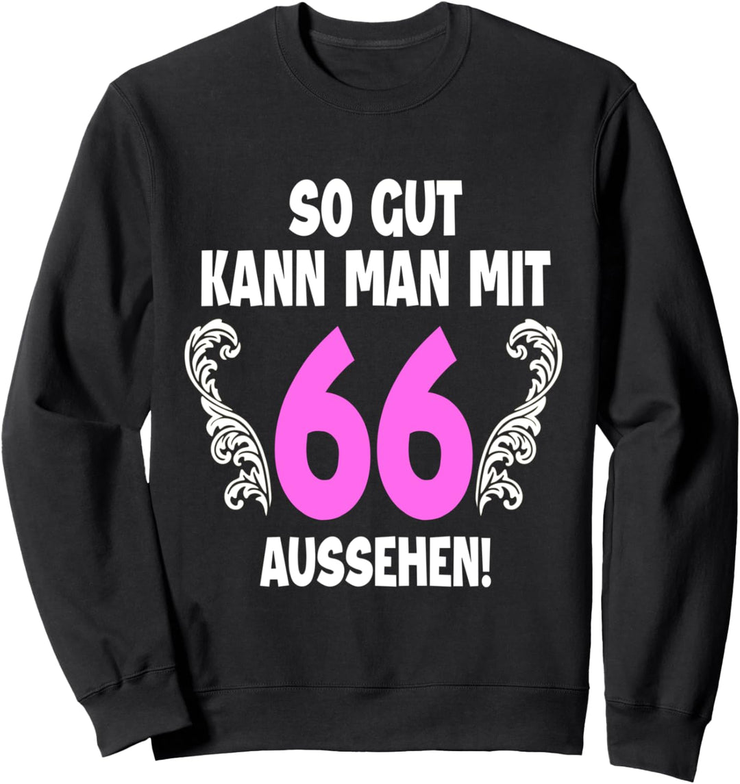 66 Jahre Tshirt Frauen Jahrgang 1956 Geboren 66. Geburtstag Sweatshirt