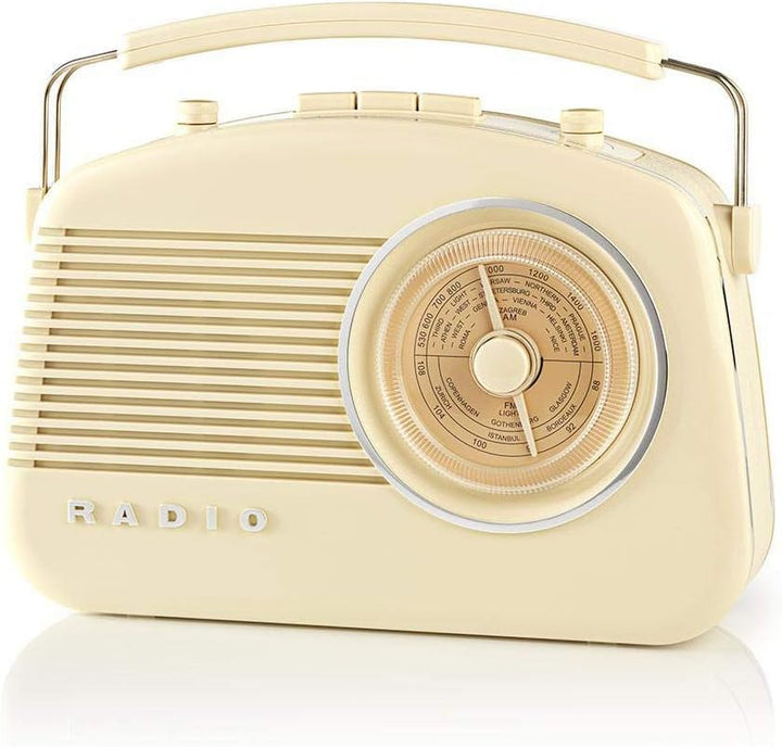 Nedis - UKW-Radio - 60 W - Bluetooth® - Retro-Design - Built-In Lithium-Ion - Integrierte Mikrofon -