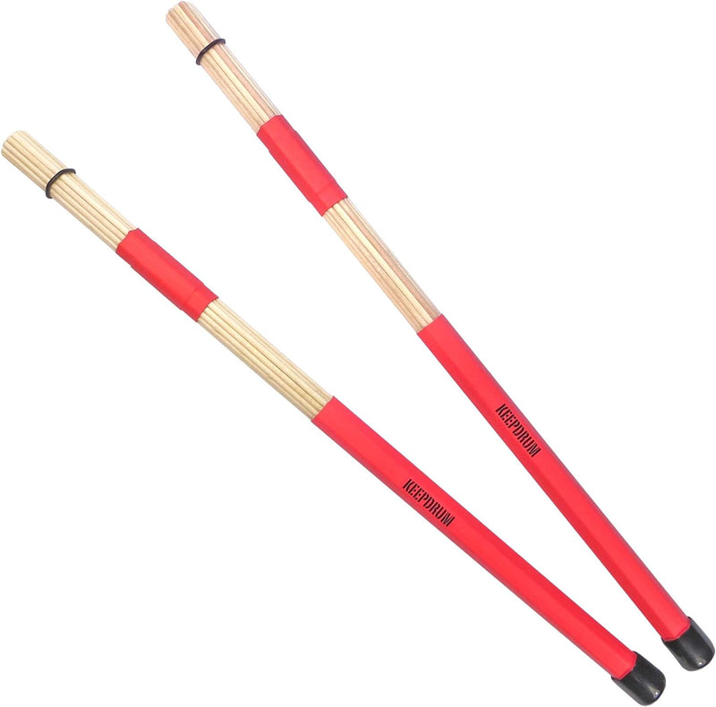 keepdrum DPRD Practice Pad Rot + SV1 Rods 19 Stäbe Drumsticks