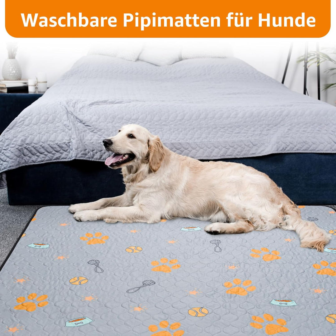 122x92cm Waschbar Welpenunterlagen, 2er Pack super saugfähige PIPI Matten für Hunde, rutschfeste Hun