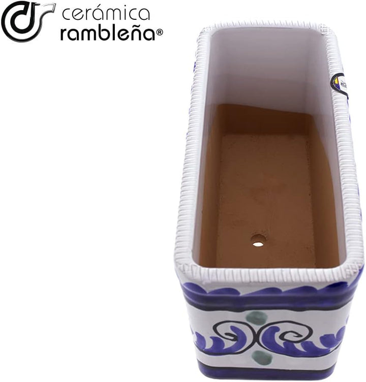 CERÁMICA RAMBLEÑA | Blumenkübel | Balkon-Blumenkübel | Aussen-Blumenkübel | Rechteckiger Blumenkübel