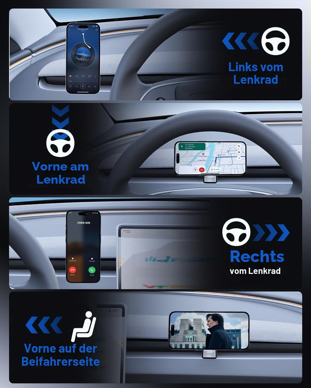Qi2 Zertifiziert 15W Handyhalterung für Tesla Model Y 2025-2026 und Model 3 2024-2026 Handyhalter Au
