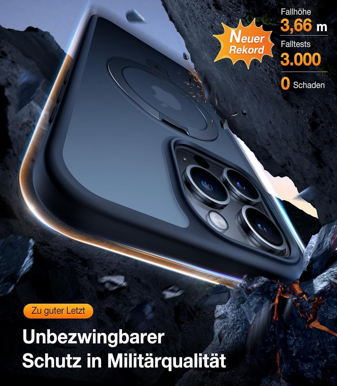 TORRAS [2023 Neue] Dynamic Magnetring für iPhone 13 Pro Hülle mit MagSafe-Ständer [Super Magnetkraft