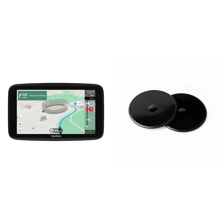 TomTom Navigationsgerät GO Superior & Klebe-Befestigungsplatten fürs Armaturenbrett für alle TomTom