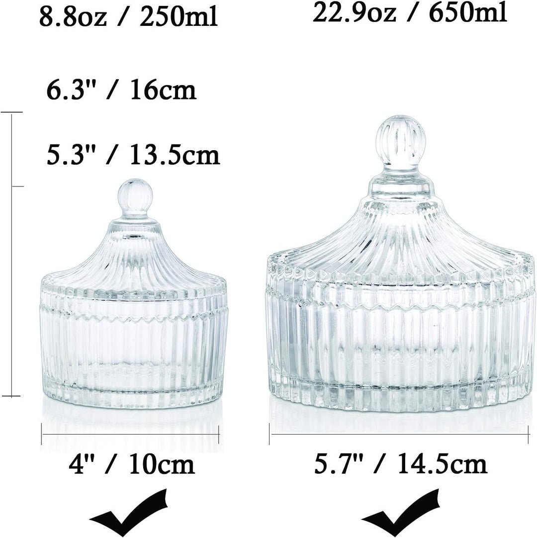 Süsse Gläser mit Deckel Vintage Glasgefässe Kleine + grosse Vorratsgläser für Süssigkeiten, Schokola