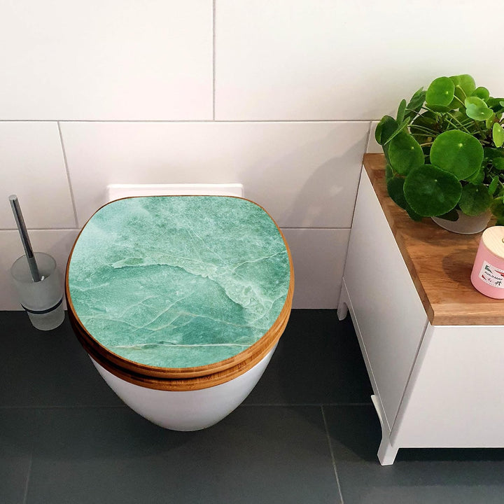 banjado Design WC Sitz Bambus Absenkautomatik 45,8x37,5cm - Toilettendeckel mit Absenkautomatik Holz