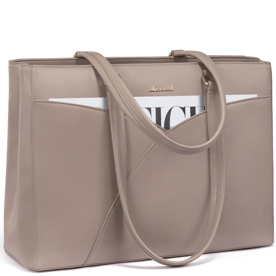 LOVEVOOK Laptoptasche Damen, Handtasche Gross Arbeitstasche Aktentasche | Wasserdicht PU Leder, Eleg