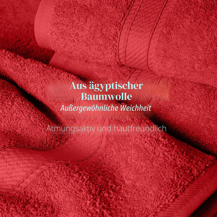 SUPERIOR 900 Madison TS Handtuch-Set, Baumwolle, Rot/Ausflug, einfarbig (Getaway Solids), 6PC, Rot/A
