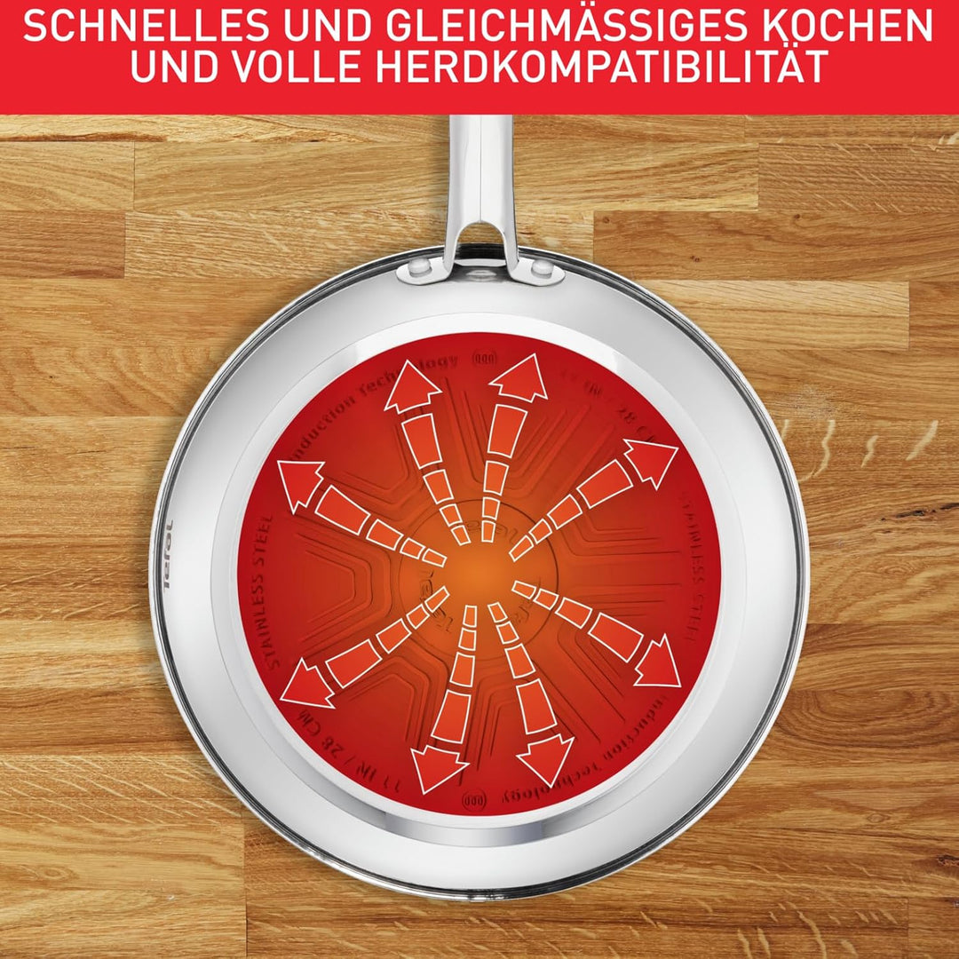 Tefal Duetto Pfanne A70406 |28cm| leichte Reinigung | sichere Antihaftversiegelung| Temperaturindika