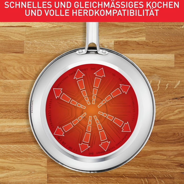 Tefal Duetto Pfanne A70406 |28cm| leichte Reinigung | sichere Antihaftversiegelung| Temperaturindika