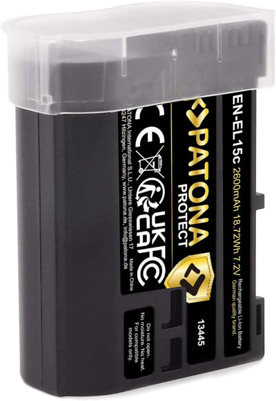 PATONA V1 Protect 2X Akku EN-EL15c (2250 mAh) inkl. NTC-Sensor und V1 Gehäuse - mit PD Performance U