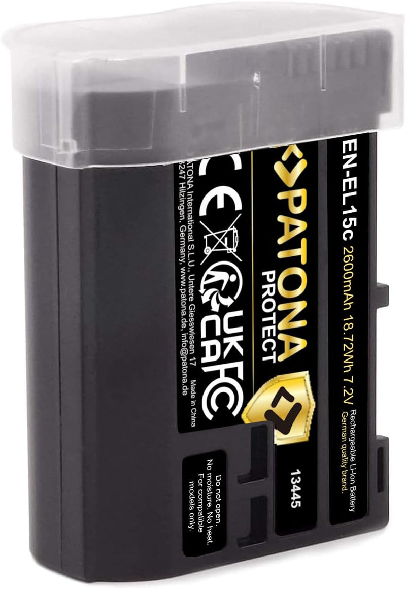 PATONA V1 Protect 2X Akku EN-EL15c (2250 mAh) inkl. NTC-Sensor und V1 Gehäuse - mit PD Performance U