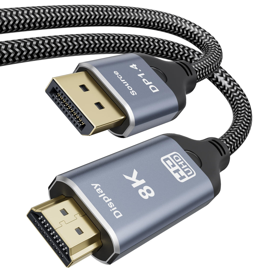 8K DisplayPort 1.4 zu HDMI 2.1 Kabel 1M, 8K@60Hz 4K@120Hz 2K@240Hz, HDR, Nur von DP zu HDMI Für NVID