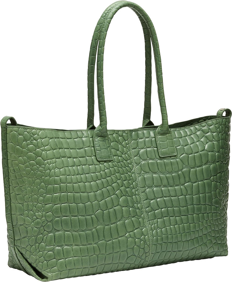 Liebeskind Damen Croco Chelsea Shopper L Palm Green, Palm Green