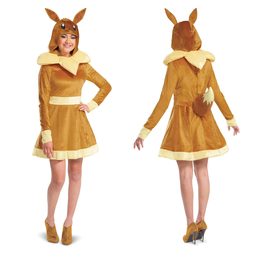 Disguise Eevee Costume, Official Pokemon Deluxe Adult Costume and Headpiece 12-14, 12-14