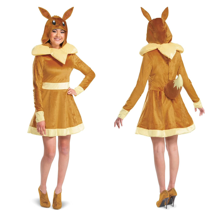 Disguise Eevee Costume, Official Pokemon Deluxe Adult Costume and Headpiece 12-14, 12-14
