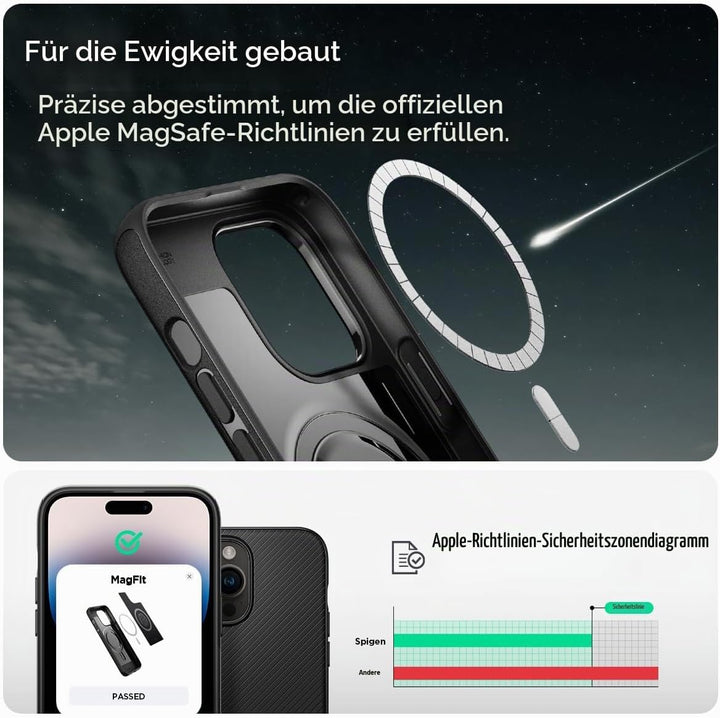 Spigen Mag Armor MagFit Hülle für iPhone 14 Pro Max für MagSafe Magnetisch Case Handyhülle -Matte Bl