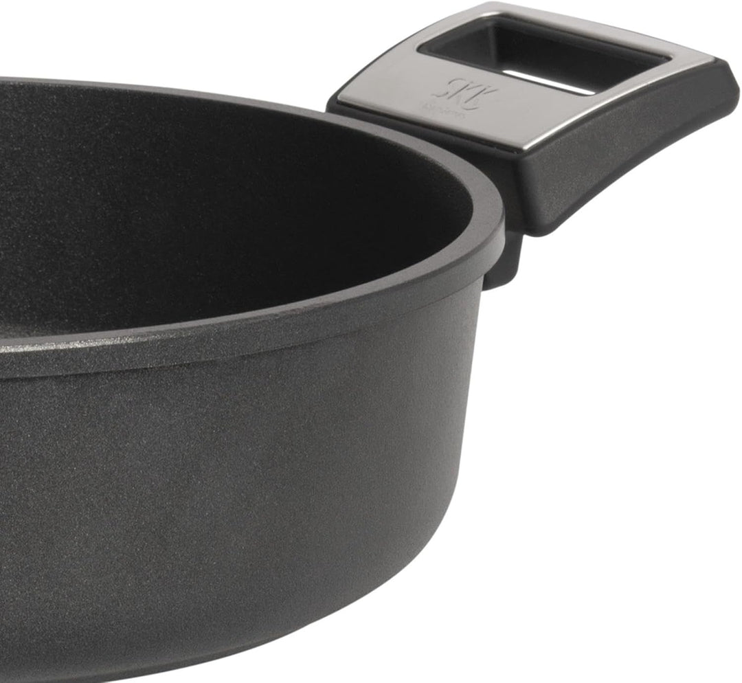 SKK kleiner 2-tlg. Bratentopf Ø 20 cm - Induktion - hohe Aluguss Antihaft Schmorkasserolle & Glasdec