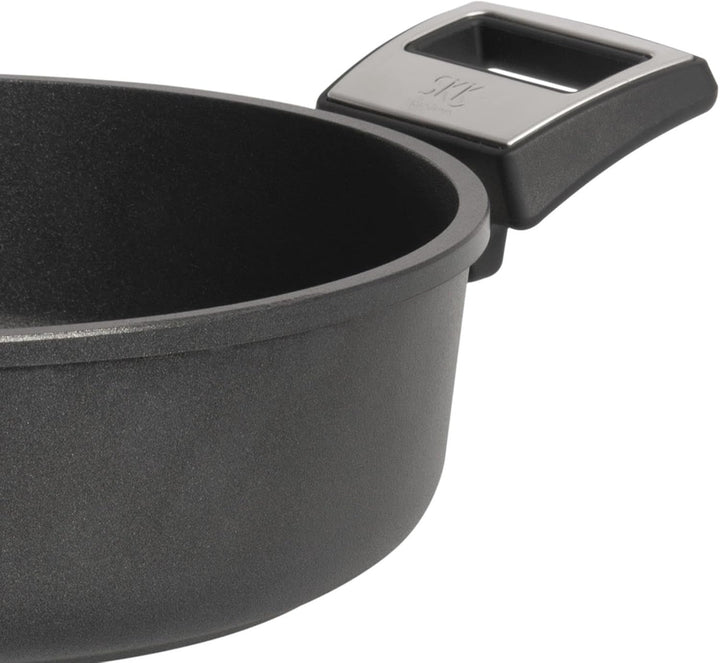 SKK kleiner 2-tlg. Bratentopf Ø 20 cm - Induktion - hohe Aluguss Antihaft Schmorkasserolle & Glasdec