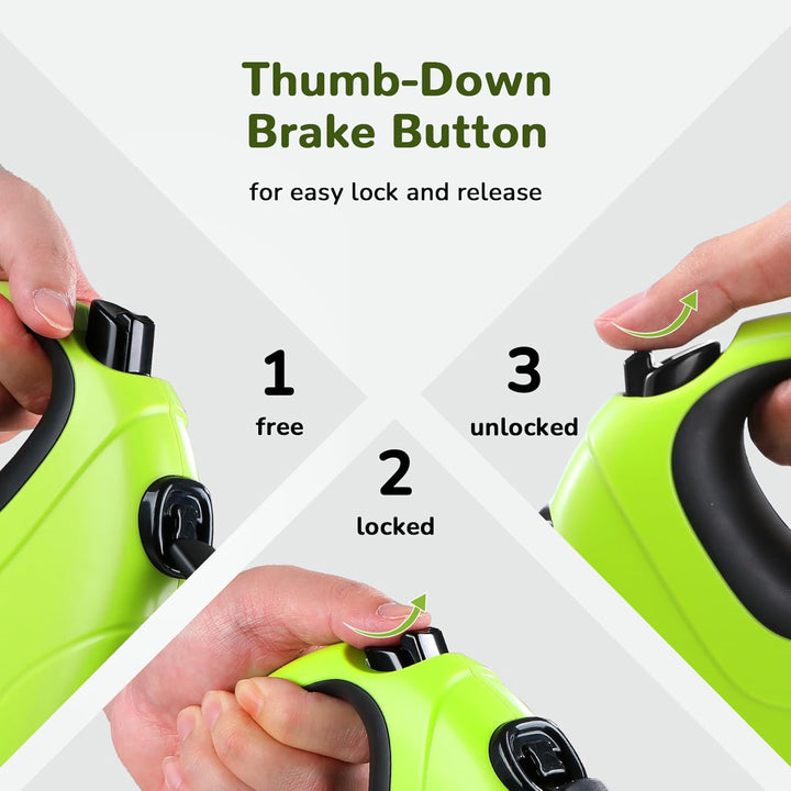 Pecute Hundeleine 10m, Rollleine für Hunde, 360° Verhedderungsfreier Leinenverlängerung, Anti-Rutsch