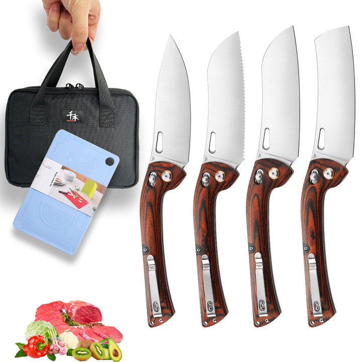 SENBON 440 Sharp Falten Küchenmesser Schälen Praktisches Messer Obst Messer Bunter Holzgriff Camping