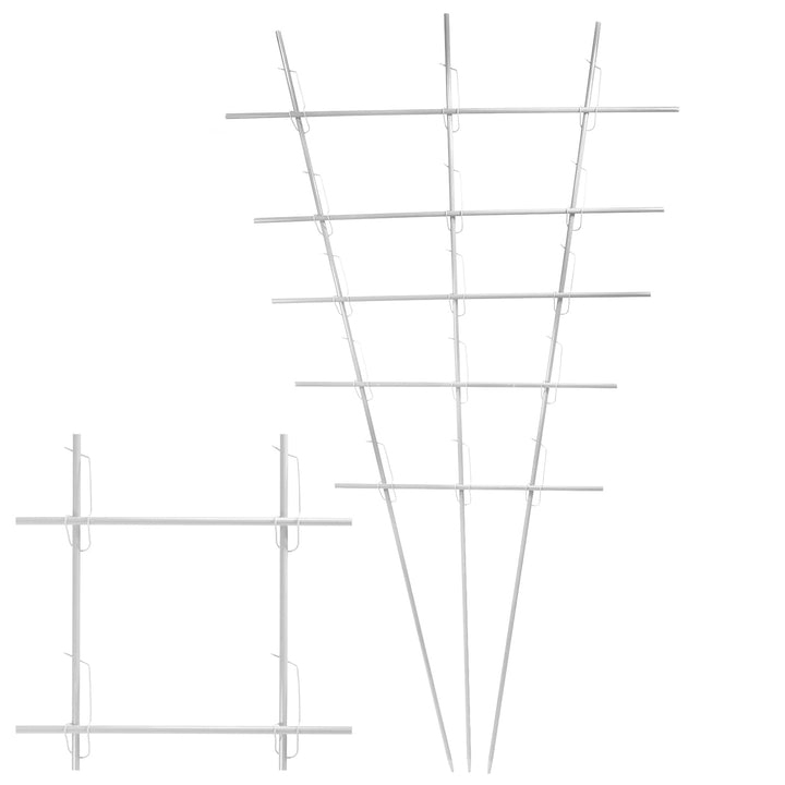 20 weisse unverwüstliche und langlebige Pflanzstäbe aus Glasfaser (GFK) 1 m x 7 mm + 25 Klammern 8-1