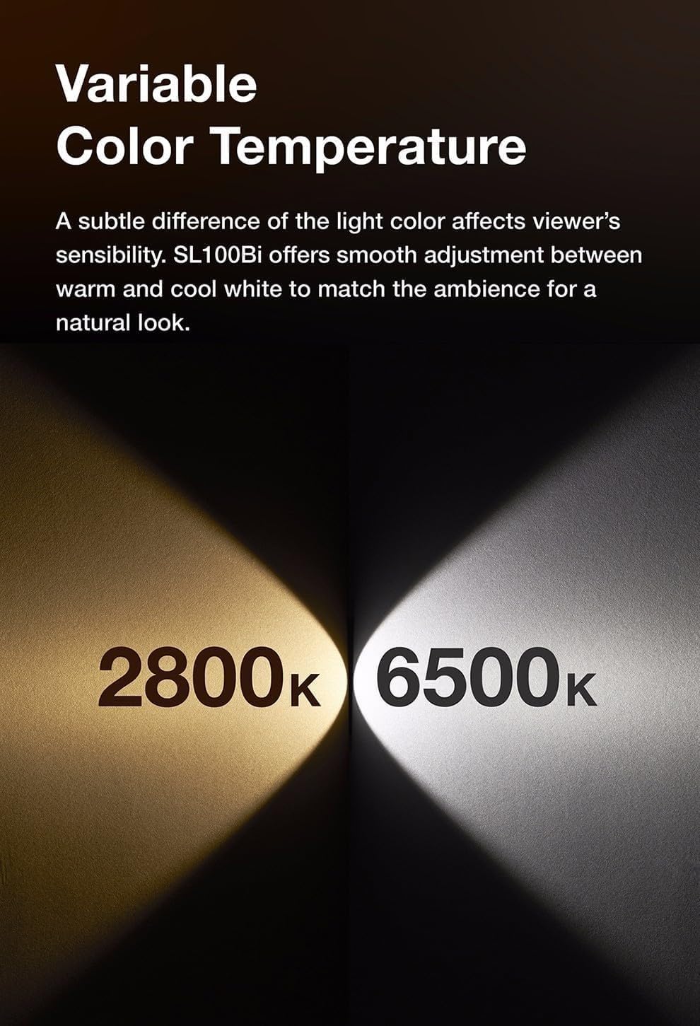 Godox SL100D LED-Videoleuchte, 100W, 5600K, Tageslichtausgleich, CRI96 + TLCI97 + 32100 Lux @ 1m 8 L