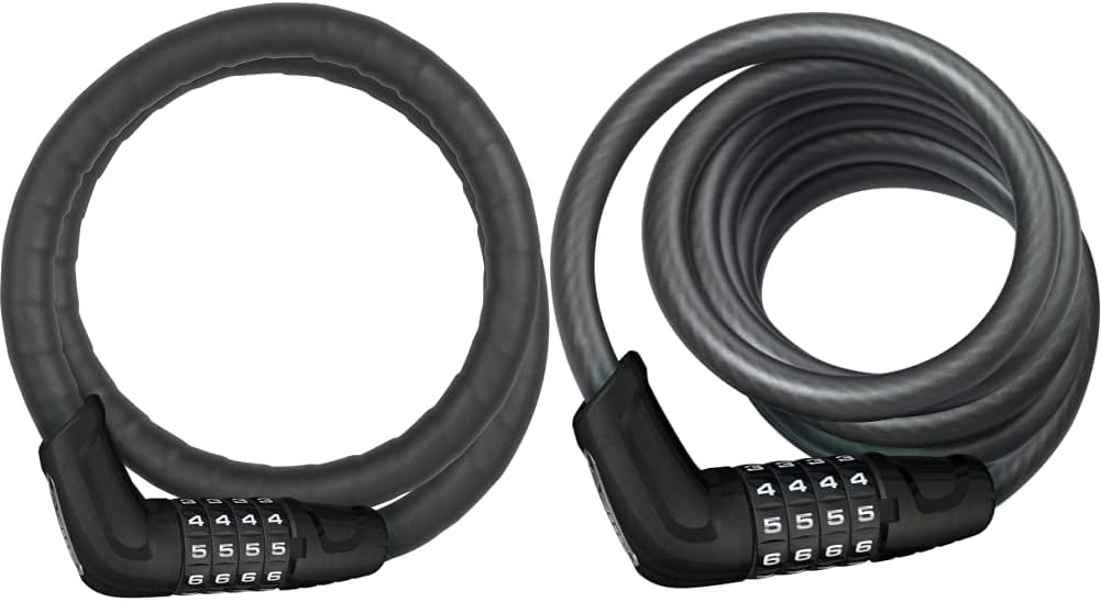 ABUS Panzerkabelschloss Steel-O-Flex Tresorflex 6615C + SCMU-Halterung - Zahlenschloss aus Stahlkabe