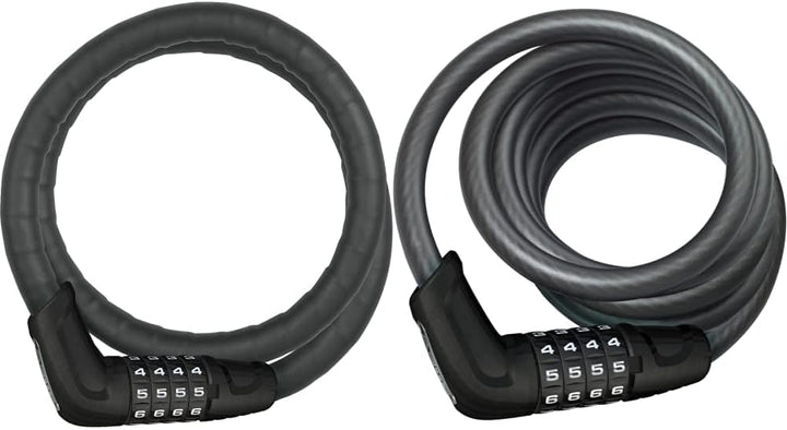 ABUS Panzerkabelschloss Steel-O-Flex Tresorflex 6615C + SCMU-Halterung - Zahlenschloss aus Stahlkabe