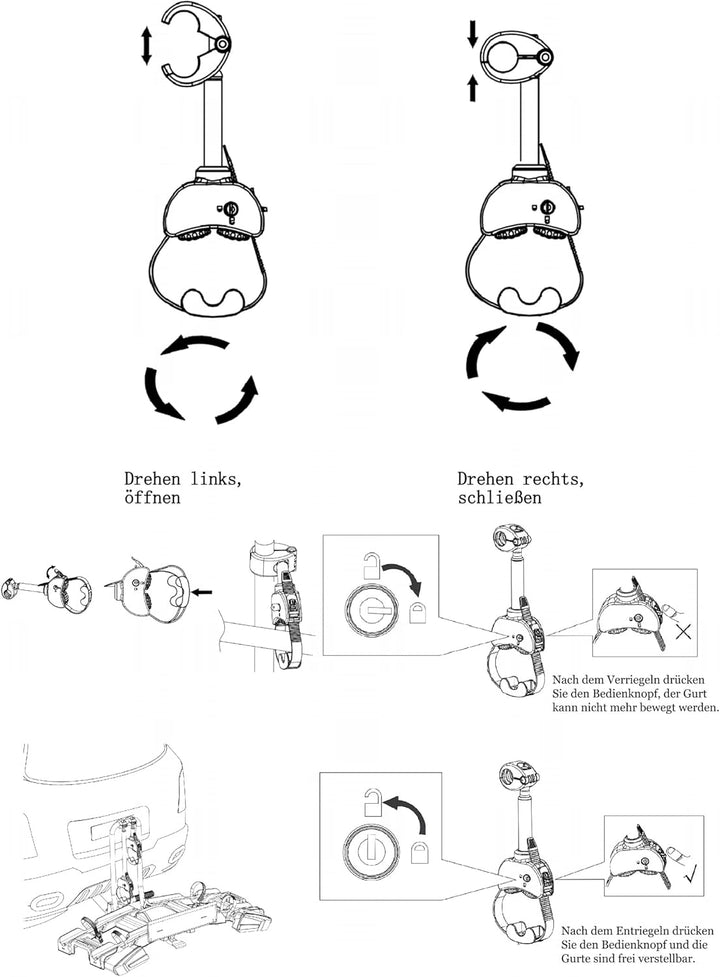 Rahmenhalter Ø25+30mm für Fahrrad/Ebike, Fahrradträger mit Ratschenriemen für 2. oder 3. Fahrrad, Ve