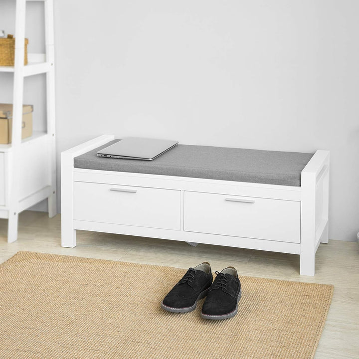 SoBuy Wandgarderobe-Set Flurset Flurmöbel Schuhbank mit Sitzfläche Flurgarderobe FSR74-W+FRG282-W