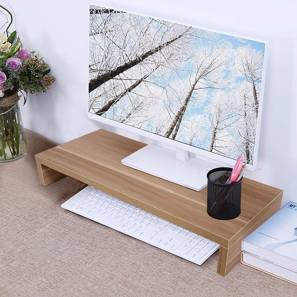 lyrlody Holzständer für Monitor, PC-Bildschirmhöhe Erhöhen, Platz Sparen und Schreibtisch Organisier