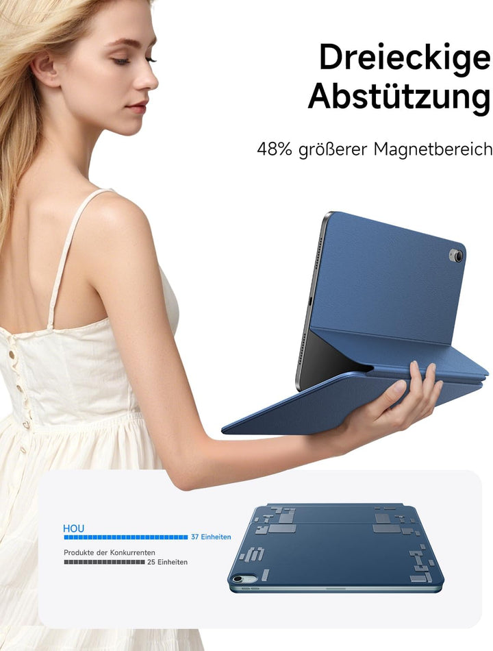 HOU ipad 10 Generation Hülle mit Tastatur (10,9 Zoll 2022),einstellbarem Winkel Tastatur ipad 10. Ge