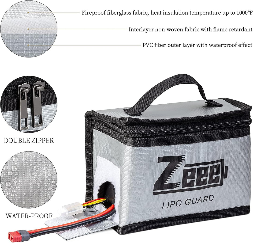 Zeee Lipo Safe Bag, feuerfeste und explosionsgeschützte Tasche, grosse Kapazität, Lipo-Akku-Aufbewah