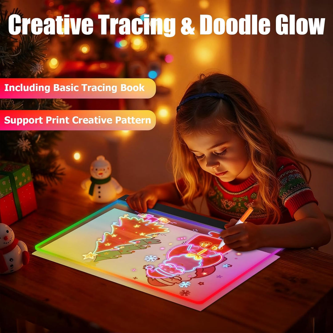 LED Zeichenbrett Kinder, 17" LED Maltafel Kinder Inklusive 12 Stiften, Geschenk Mädchen 3 4 5 6 7 8