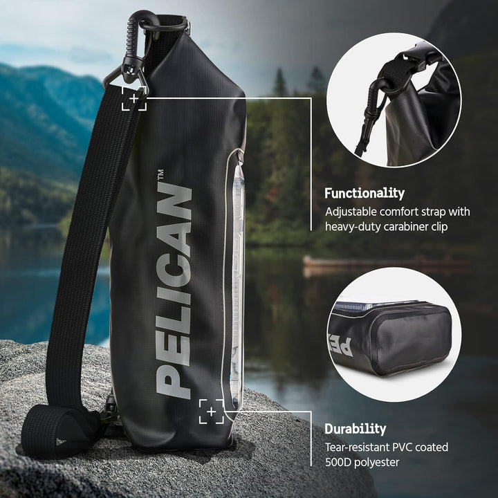 Pelican Marine Wasserdichter Roll-Top Dry Bag Dry Bag - Stealth Black, Dry Bag - Stealth Black