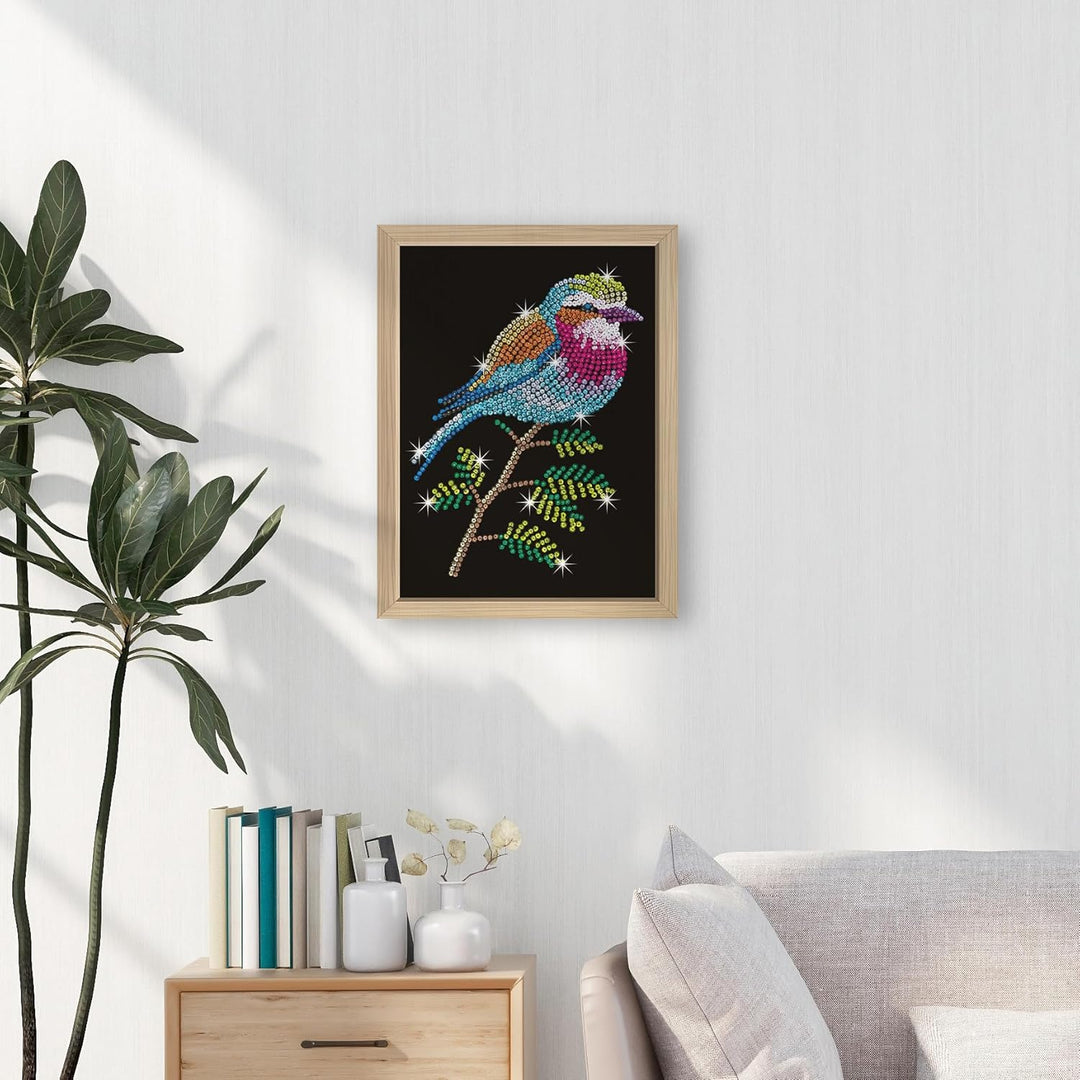 Kitfix - Sequin Art Gabelkacke mit Holzrahmen - 27 x 36cm - Sequin Art Blue Premium - Paillettenbild