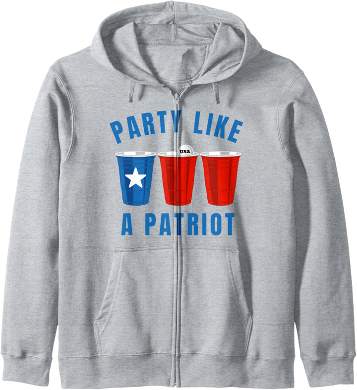 Glücklich vierter Juli Party wie Patriot lustig Bier Pong US Kapuzenjacke