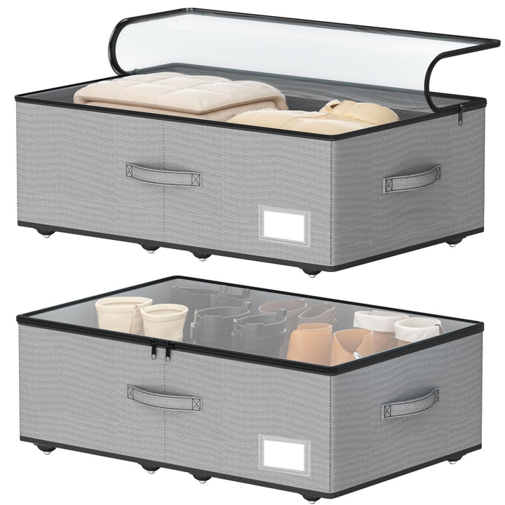 EE-RoomWorld Unterbettkommode mit Rollen, keine Montage erforderlich, 25,4 cm Höhe, Unterbett-Aufbew