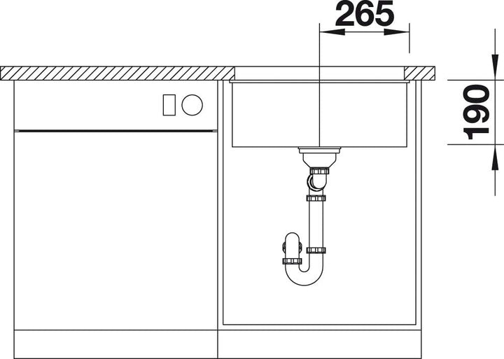 BLANCO SUBLINE 500-U | SILGRANIT anthrazit | Einbauart: Unterbau | ohne Ablauffernbedienung | 60er U