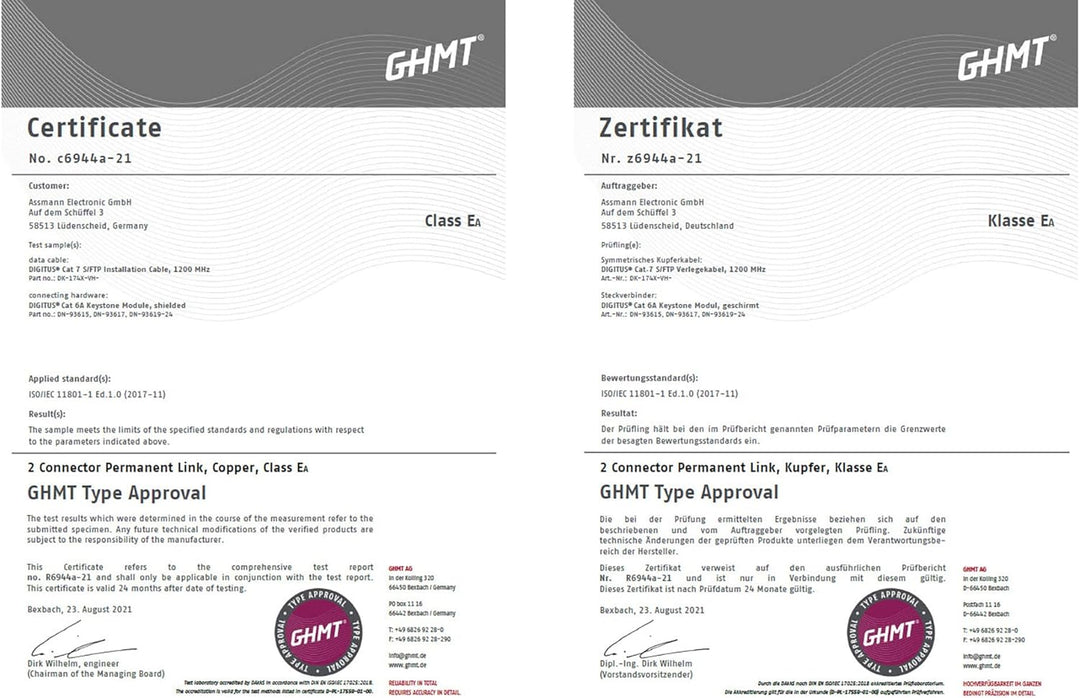 DIGITUS 500 m Cat 7 Netzwerkkabel - S-FTP (PiMF) Simplex - BauPVO Dca - LSZH Halogenfrei - 1200 MHz