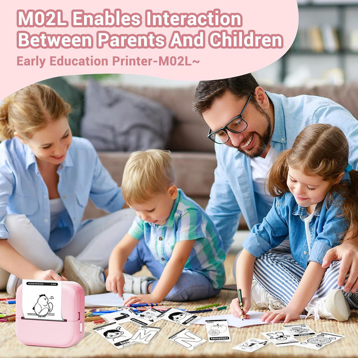Mini Drucker M02L, Mini Drucker für Smartphone Fotodrucker Etikettendrucker Label drucker Sticker Dr