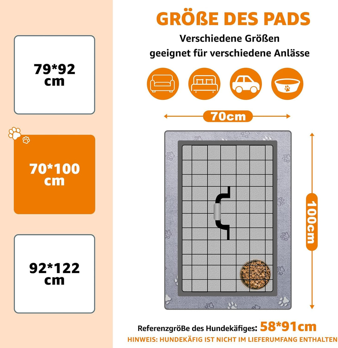 PICK FOR LIFE Haustier-Urinunterlage Waschbar Welpenunterlagen 2er Set Schnell Absorbierend Matte fü
