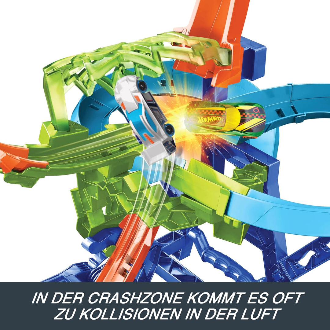 Hot Wheels Spielzeugauto-Trackset, Stunttrack Unendliche Crash-Action mit Die-Cast-Spielzeugauto im