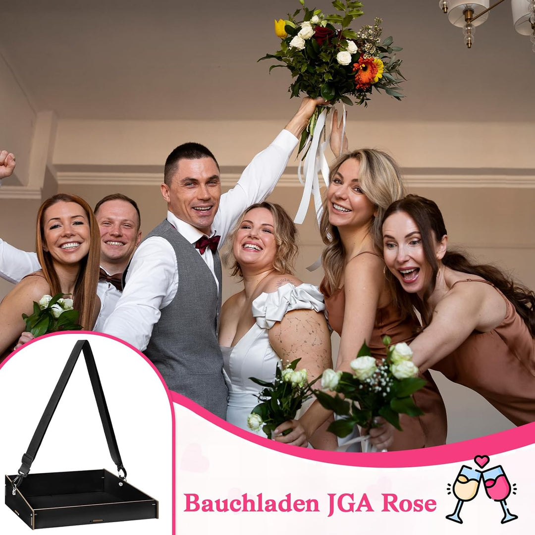 Bauchladen JGA Schwarz Bauchladen Junggesellinnenabschied Team Bride Deko Bauchladen Braut Holz für