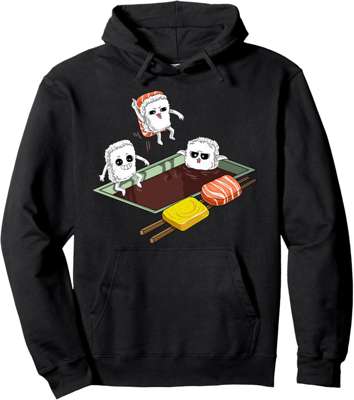 Sushi Soya Pool Reis Stäbchen Lachs Fisch Japan Kawaii Pullover Hoodie